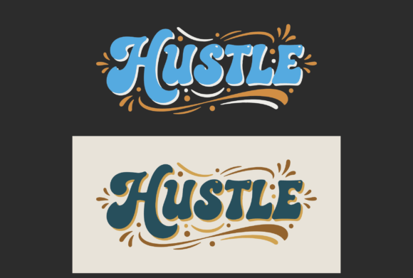 Download Hustle Retro Script Design - Premium Bundle
